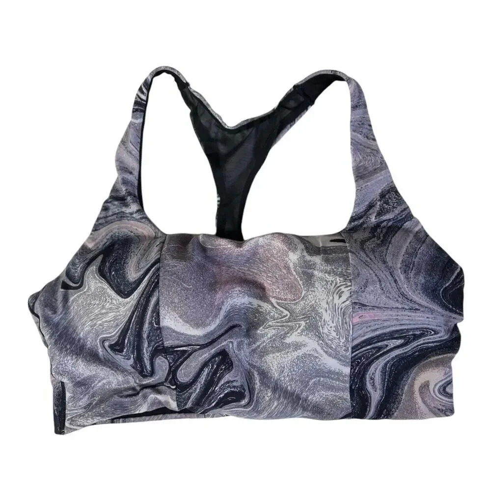 Victoria's Secret Lightweight Sports Bra Purple Marble 817743 Size 38D Women’s